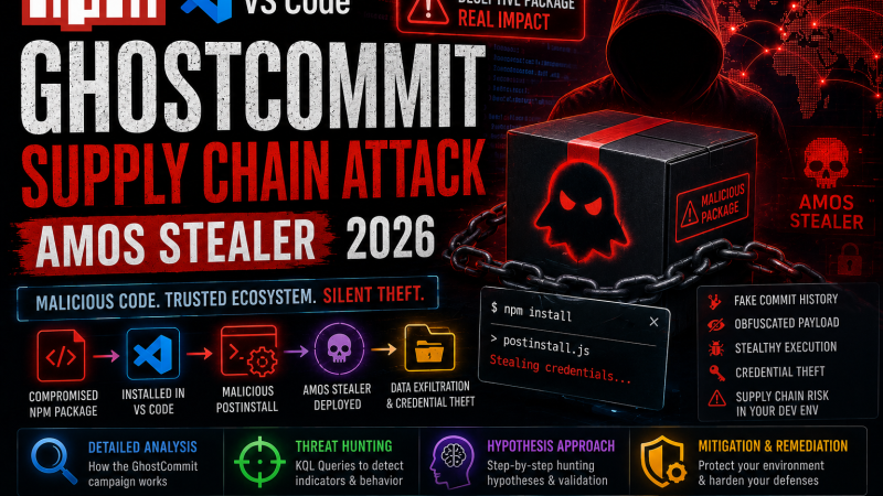 Three Developer Supply Chain Attacks in One Week: NPM AMOS Stealer, Rogue VS Code Extension and GhostCommit AI Prompt Injection (July 2026)