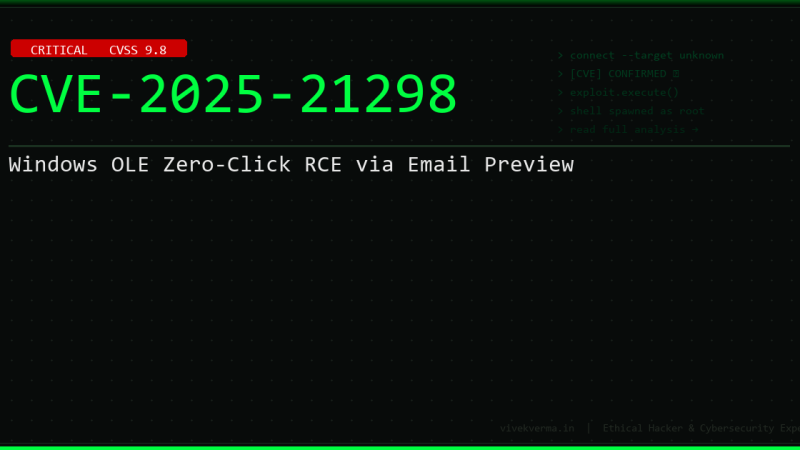 CVE-2025-21298: Windows OLE Zero-Click RCE — Just Previewing an Email Triggers the Exploit