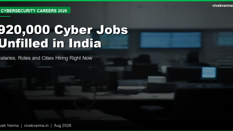 Cybersecurity Jobs India 2026: 920,000 Positions Unfilled, Salaries Up 33% and the 8 Roles Hiring Right Now