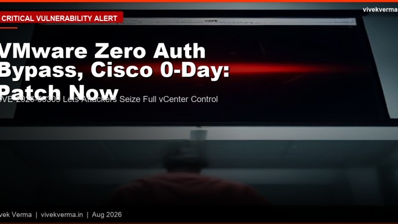 Patch Now: VMware CVE-2026-59309 Auth Bypass, Cisco Zero-Day and NGINX RCE – August 2026 Critical Vulnerabilities